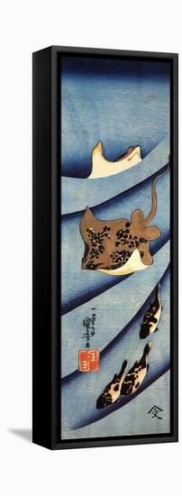 Stingrays-Kuniyoshi Utagawa-Framed Stretched Canvas