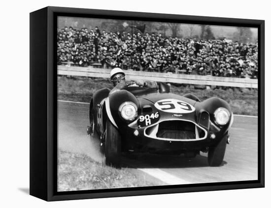Stirling Moss Diving an Aston Martin DB3S, Goodwood, West Sussex, 1956-null-Framed Stretched Canvas