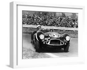 Stirling Moss Diving an Aston Martin DB3S, Goodwood, West Sussex, 1956-null-Framed Photographic Print