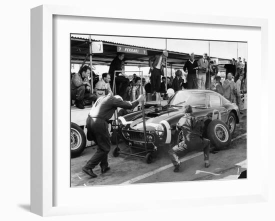 Stirling Moss in a Ferrari, Goodwood, 1961-null-Framed Photographic Print