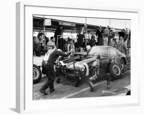 Stirling Moss in a Ferrari, Goodwood, 1961-null-Framed Photographic Print