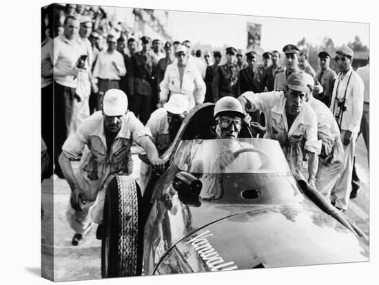 Stirling Moss in a Vanwall, Italian Grand Prix, Monza, 1957-null-Stretched Canvas