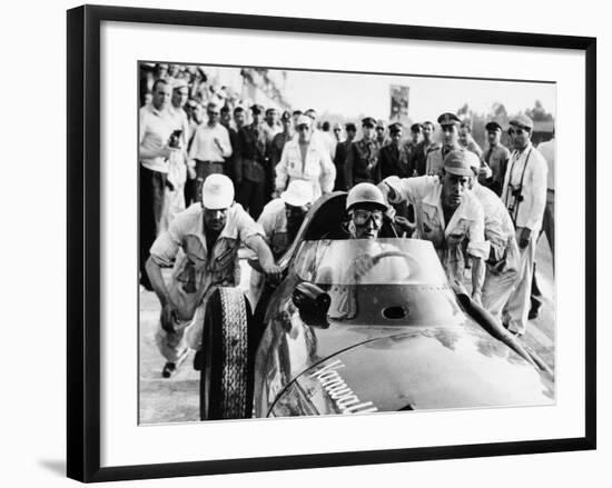 Stirling Moss in a Vanwall, Italian Grand Prix, Monza, 1957-null-Framed Photographic Print