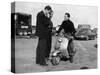 Stirling Moss on a Vespa Scooter, Goodwood, April 1952-null-Stretched Canvas