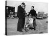 Stirling Moss on a Vespa Scooter, Goodwood, April 1952-null-Stretched Canvas