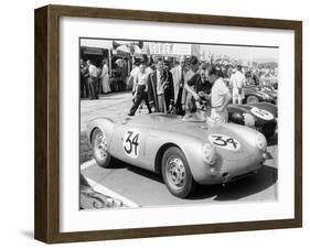 Stirling Moss with Porsche RSK, Goodwood, Sussex, 1955-null-Framed Photographic Print