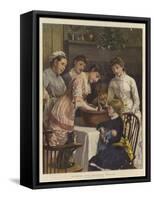 Stirring the Christmas Pudding-Henry Woods-Framed Stretched Canvas