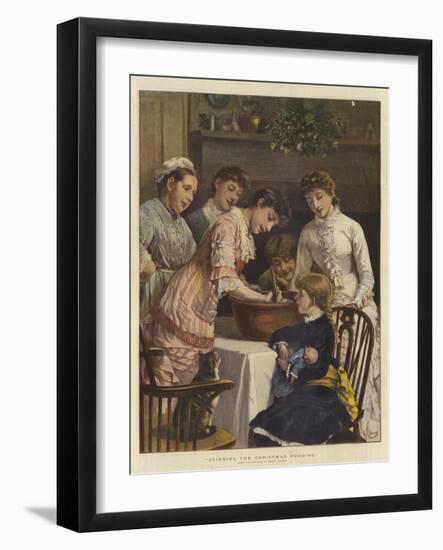 Stirring the Christmas Pudding-Henry Woods-Framed Giclee Print