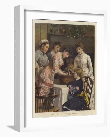 Stirring the Christmas Pudding-Henry Woods-Framed Giclee Print