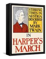 Stirring Times in Austria Described by Mark Twain in Harper's March-Edward Penfield-Framed Stretched Canvas
