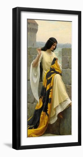 Stitching the Standard, 1911-Edmund Blair Leighton-Framed Art Print