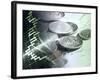 Stock Chart and Coins-null-Framed Photographic Print