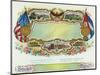 STOCK Cigar Box Label, View of US and Cuba Flags-Lantern Press-Mounted Art Print