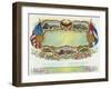 STOCK Cigar Box Label, View of US and Cuba Flags-Lantern Press-Framed Art Print