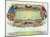 STOCK Cigar Box Label, View of US and Cuba Flags-Lantern Press-Mounted Art Print