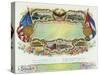STOCK Cigar Box Label, View of US and Cuba Flags-Lantern Press-Stretched Canvas