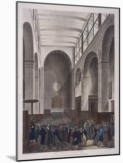 Stock Exchange, Bartholomew Lane, London, 1809-Joseph Constantine Stadler-Mounted Giclee Print