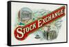 Stock Exchange Brand Cigar Box Label-Lantern Press-Framed Stretched Canvas