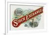 Stock Exchange Brand Cigar Box Label-Lantern Press-Framed Premium Giclee Print