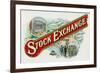 Stock Exchange Brand Cigar Box Label-Lantern Press-Framed Premium Giclee Print