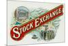 Stock Exchange Brand Cigar Box Label-Lantern Press-Mounted Premium Giclee Print