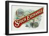 Stock Exchange Brand Cigar Box Label-Lantern Press-Framed Art Print