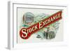 Stock Exchange Brand Cigar Box Label-Lantern Press-Framed Art Print