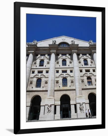 Stock Exchange Building, Milan, Lombardy, Italy, Europe-Vincenzo Lombardo-Framed Photographic Print