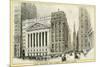 Stock Exchange, Wall Street-null-Mounted Premium Giclee Print