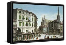 Stock-Im-Eisen-Platz, with St. Stephan's Cathedral in the Background, Engraved by the Artist, 1779-Karl Von Schutz-Framed Stretched Canvas