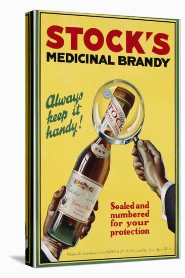 Stock's Medicinal Brandy Poster-null-Stretched Canvas