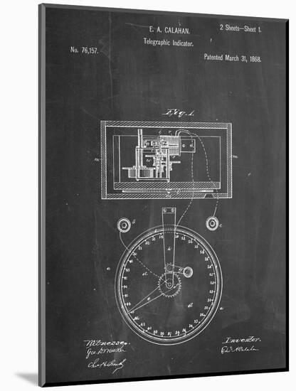 Stock Ticker Patent-null-Mounted Art Print