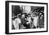 Stock Trading from the Curb Market Photograph - New York, NY-Lantern Press-Framed Art Print