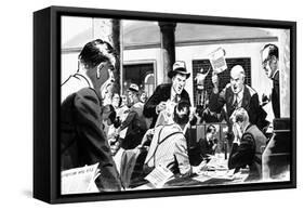 Stockbroker's Office During the Wall Street Crash of 1929-English School-Framed Stretched Canvas