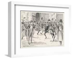 Stockbrokers Dance for Joy at News of the Boers' Surrender in the War in Africa-Ralph Cleaver-Framed Art Print