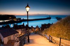 199 Steps of Whitby in the North Yorkshire at Sunset , United Kingdom-stocker1970-Framed Photographic Print