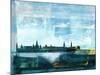 Stockholm Abstract Skyline I-Emma Moore-Mounted Art Print