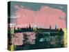 Stockholm Abstract Skyline II-Emma Moore-Stretched Canvas