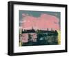 Stockholm Abstract Skyline II-Emma Moore-Framed Art Print