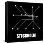 Stockholm Black Subway Map-null-Framed Stretched Canvas