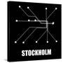 Stockholm Black Subway Map-null-Stretched Canvas