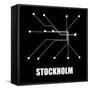 Stockholm Black Subway Map-null-Framed Stretched Canvas