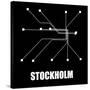 Stockholm Black Subway Map-null-Stretched Canvas