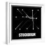 Stockholm Black Subway Map-null-Framed Art Print