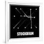 Stockholm Black Subway Map-null-Framed Art Print
