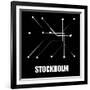 Stockholm Black Subway Map-null-Framed Art Print