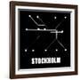 Stockholm Black Subway Map-null-Framed Art Print