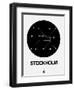 Stockholm Black Subway Map-NaxArt-Framed Art Print