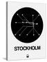 Stockholm Black Subway Map-NaxArt-Stretched Canvas