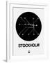 Stockholm Black Subway Map-NaxArt-Framed Art Print